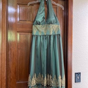 Halter green dress